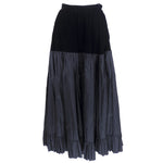 Vintage YSL 80s Black Velvet & Taffeta Ensemble, skirt