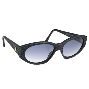 Vintage KHANH 80s Black Rhinestone Sunglasses