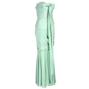 Unlabeled Galliano for Dior 30s Look Mint Green Satin Gown, side