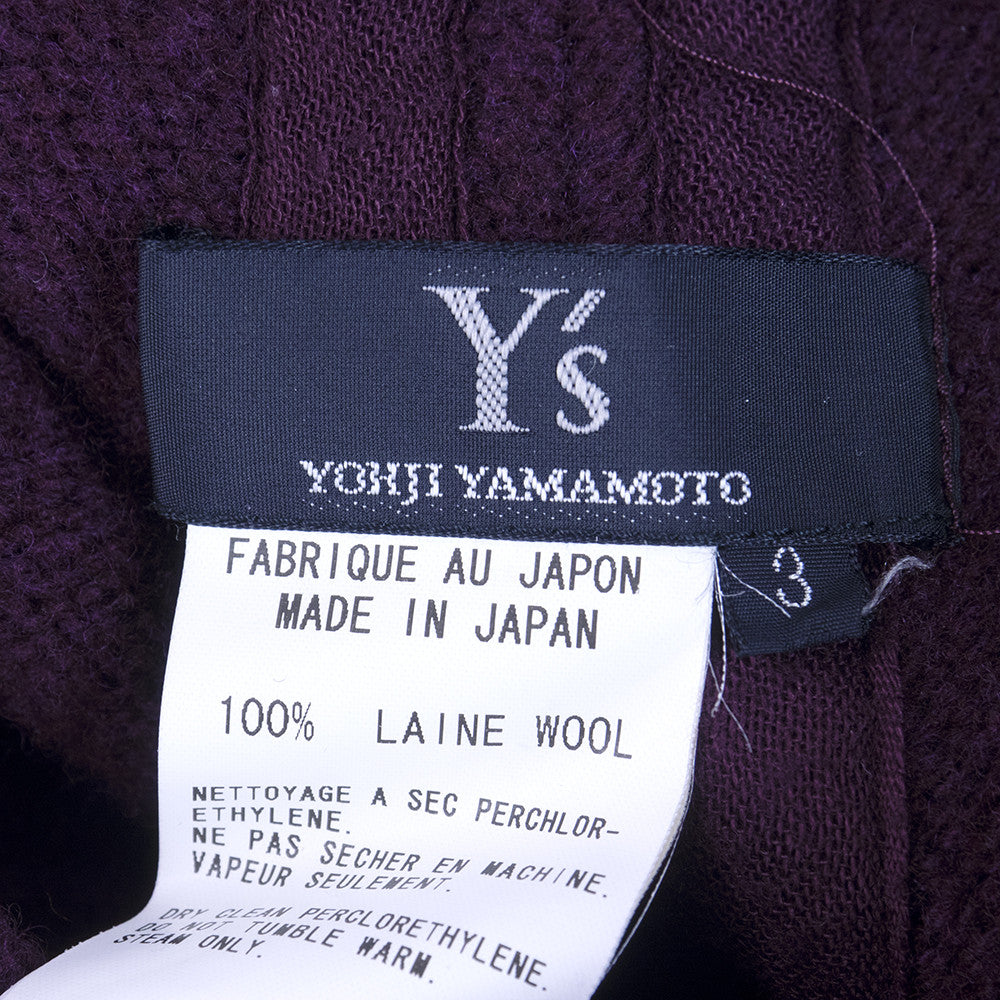  Yohji Yamamoto Y's 2000s Burgundy Short Sleeve Knit Sweater LABEL 6 of 6