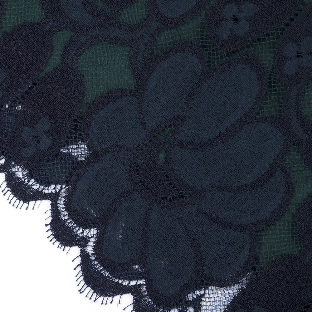 Vintage BEENE 80s Black & Green Lace Cocktail Dress, detail 1