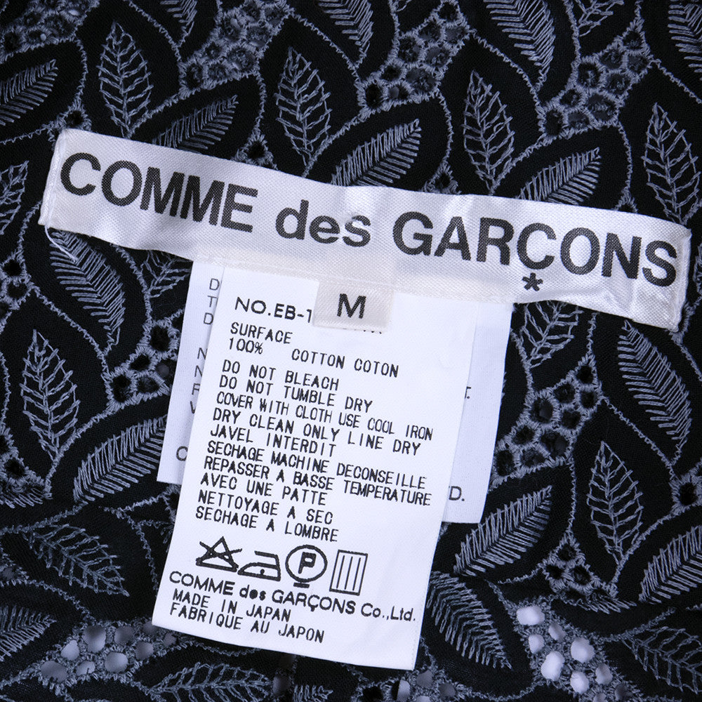 Vintage COMME DES GARCONS 90s Black & Grey Eyelet Ensemble, label