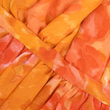 Vintage 60s Orange Chiffon Afternoon Dress, detail 1