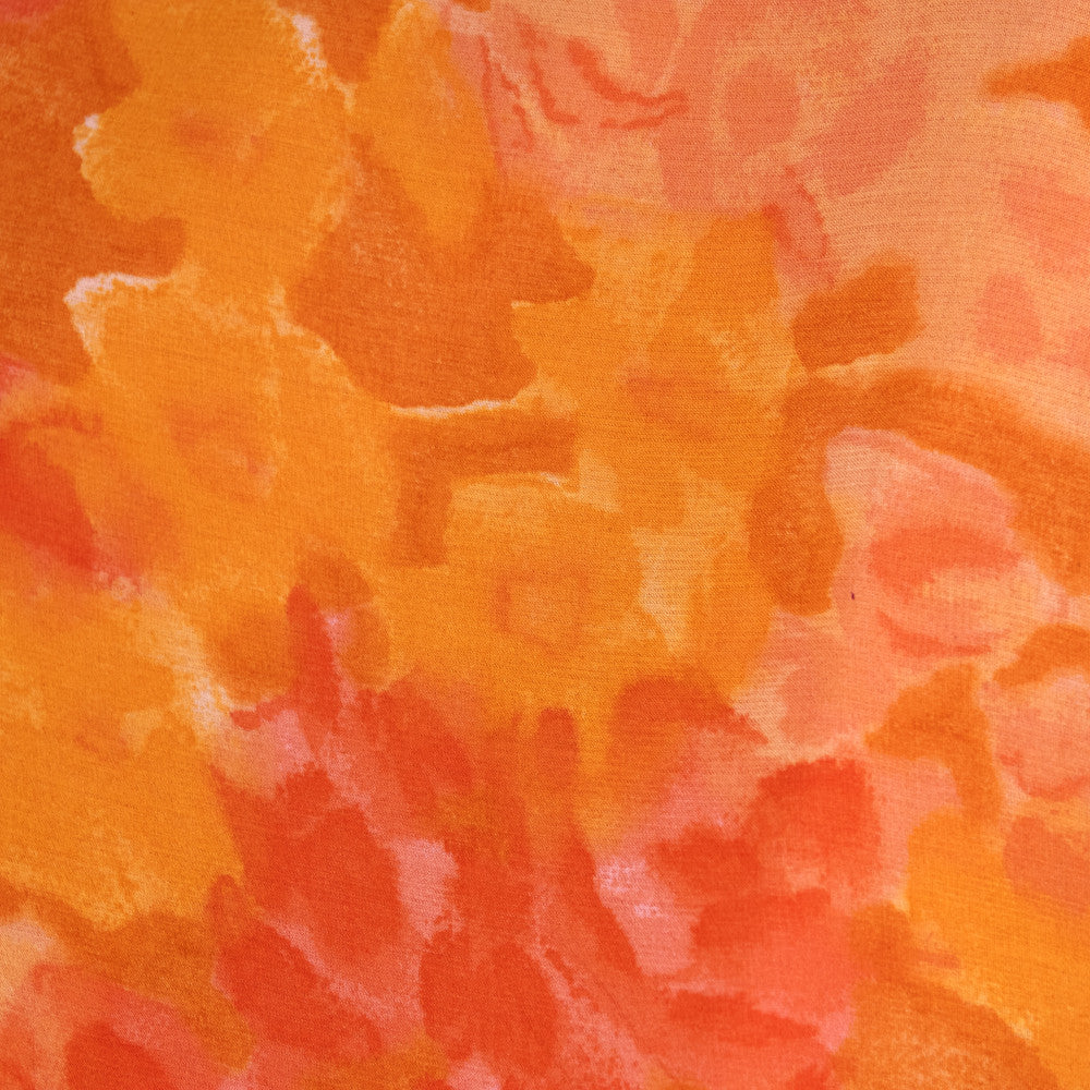 Vintage 60s Orange Chiffon Afternoon Dress, detail 3