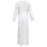 Vintage Edwardian White Irish Crochet Full Length Dress, back