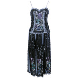 Vintage 80s Black Beaded Evening Ensemble