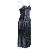 Vintage 80s Black Beaded Evening Ensemble, side