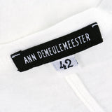 Vintage DEMEULEMEESTER 90s White 'Black Rose' Tee, label