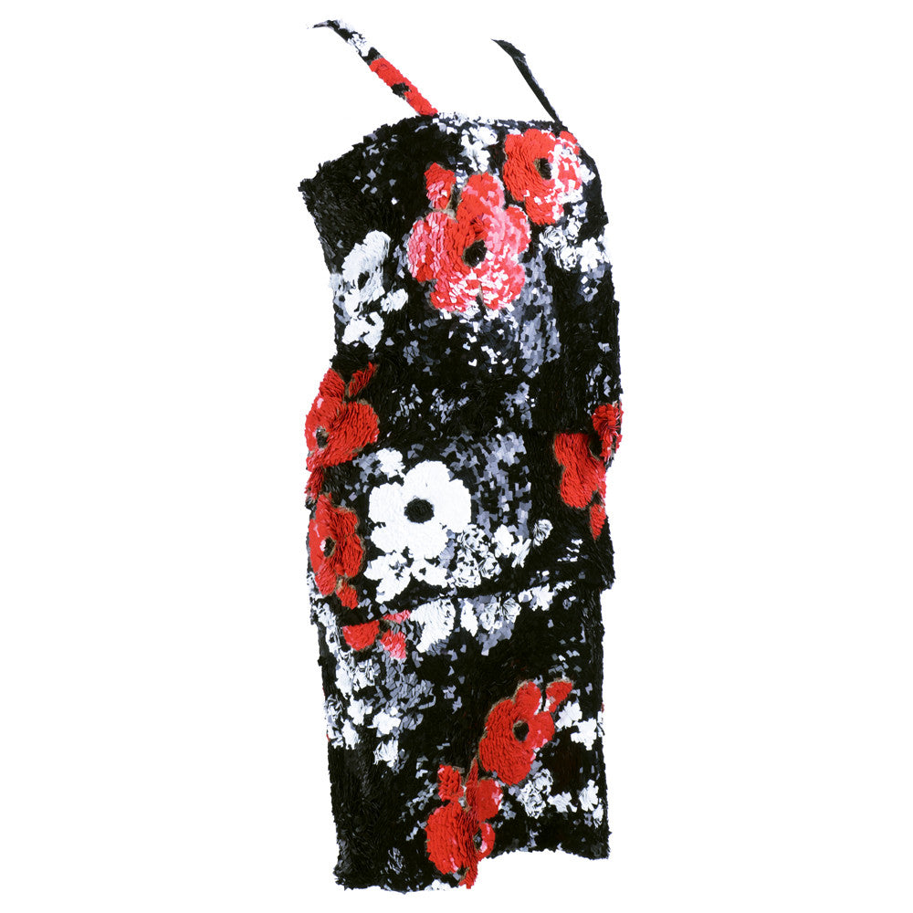 SANDER Heavily Sequined Floral Cocktail Dress, side