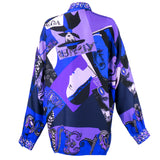 Vintage VERSACE 80s Silk Fashion-Print Oversized Shirt, back