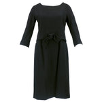 Vintage DIOR 60s Couture Black Two-Piece Wool Dress