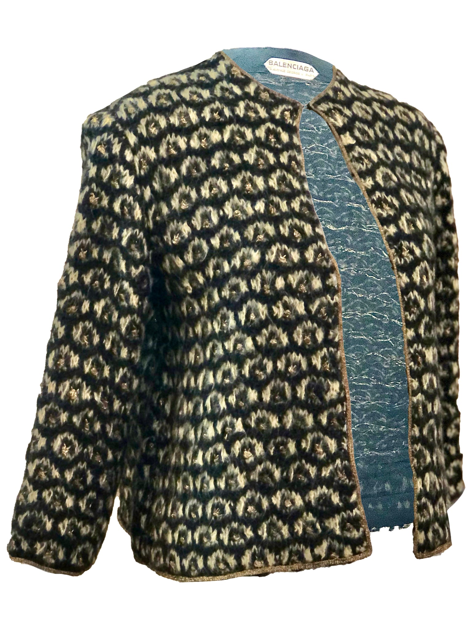 1960s Balenciaga Haute Couture Jacket Draft, side