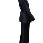 Gianfranco  Ferre 80s Black Evening Ensemble with Lace Peplum SIDE 2 of 8