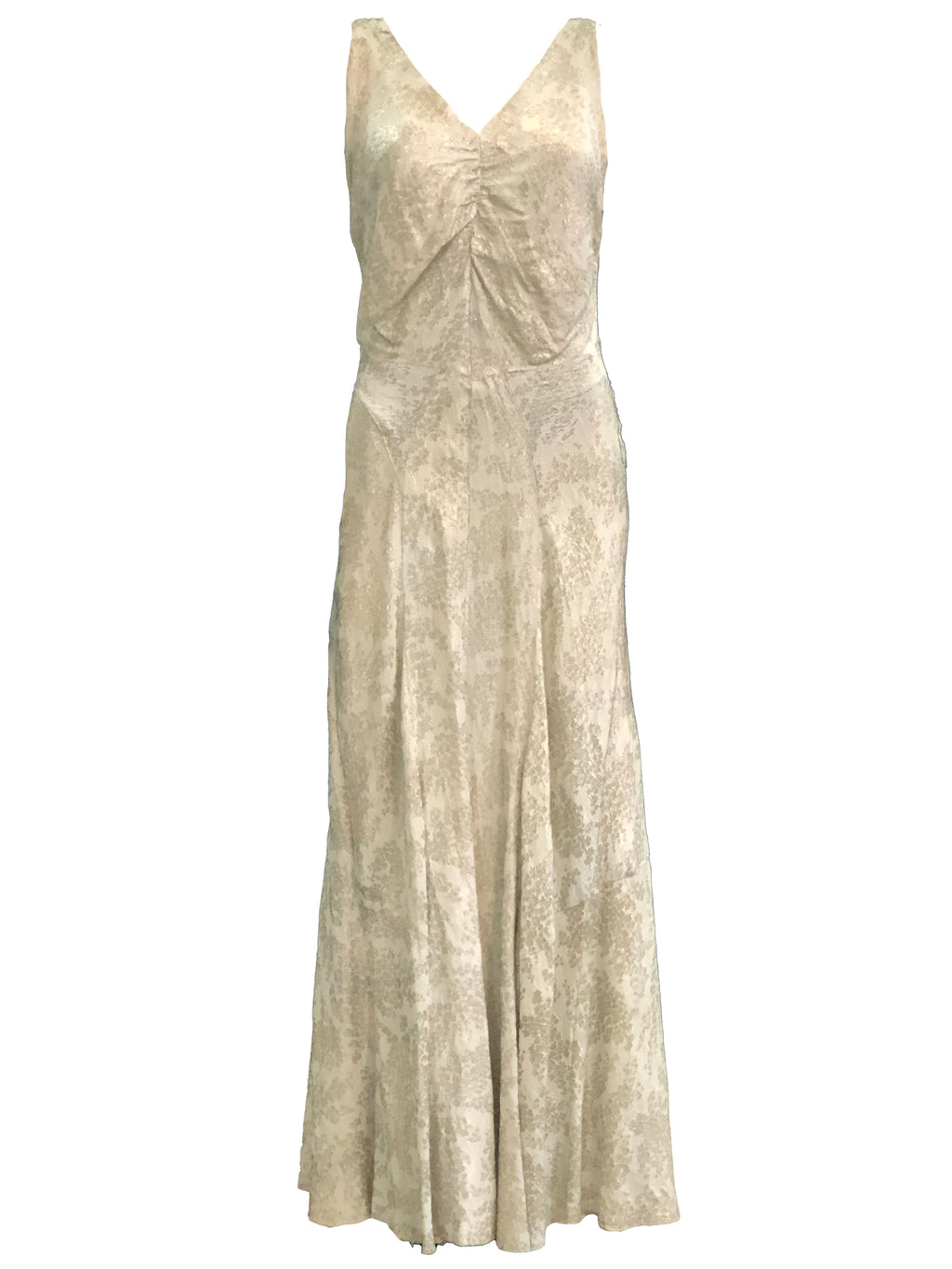30s Gold Lame Gown with Full Length Slip FRONT 1 of 4