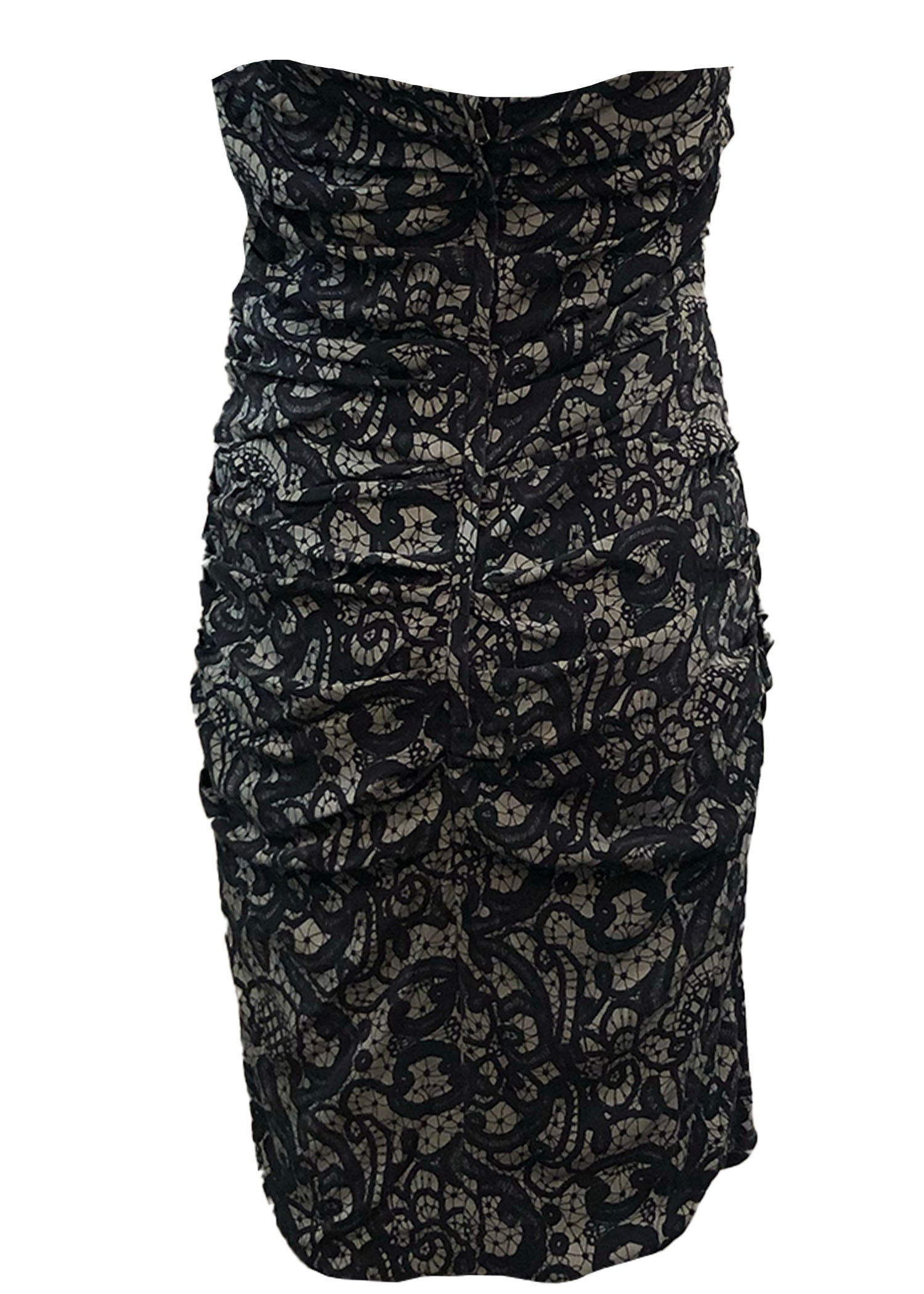 Dolce and Gabbana Y2K Black Lace Print Strapless Mini Dress THE WAY WE WORE Dolce and Gabbana Y2K Black Lace Print Strapless Mini Dress THE WAY WE WORE