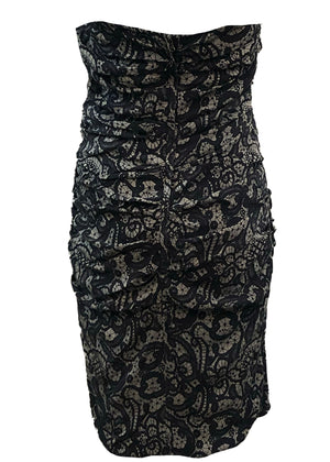    40s Gown One ShoulderJersey with Bold Floral Print BACK. 3 of 4
