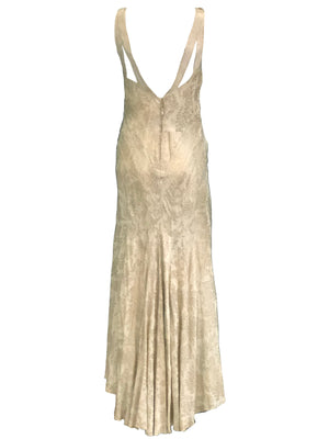 30s Gold Lame Gown with Full Length Slip BACK 3 of 4