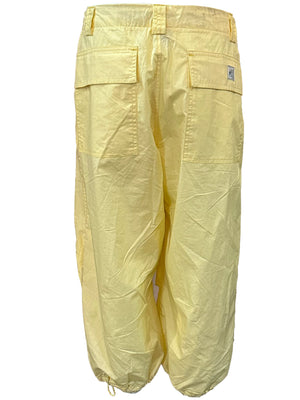 Marithe and Francois Y2K Pale Yellow Nylon Cropped Cargo Pants BACK 3 of 5