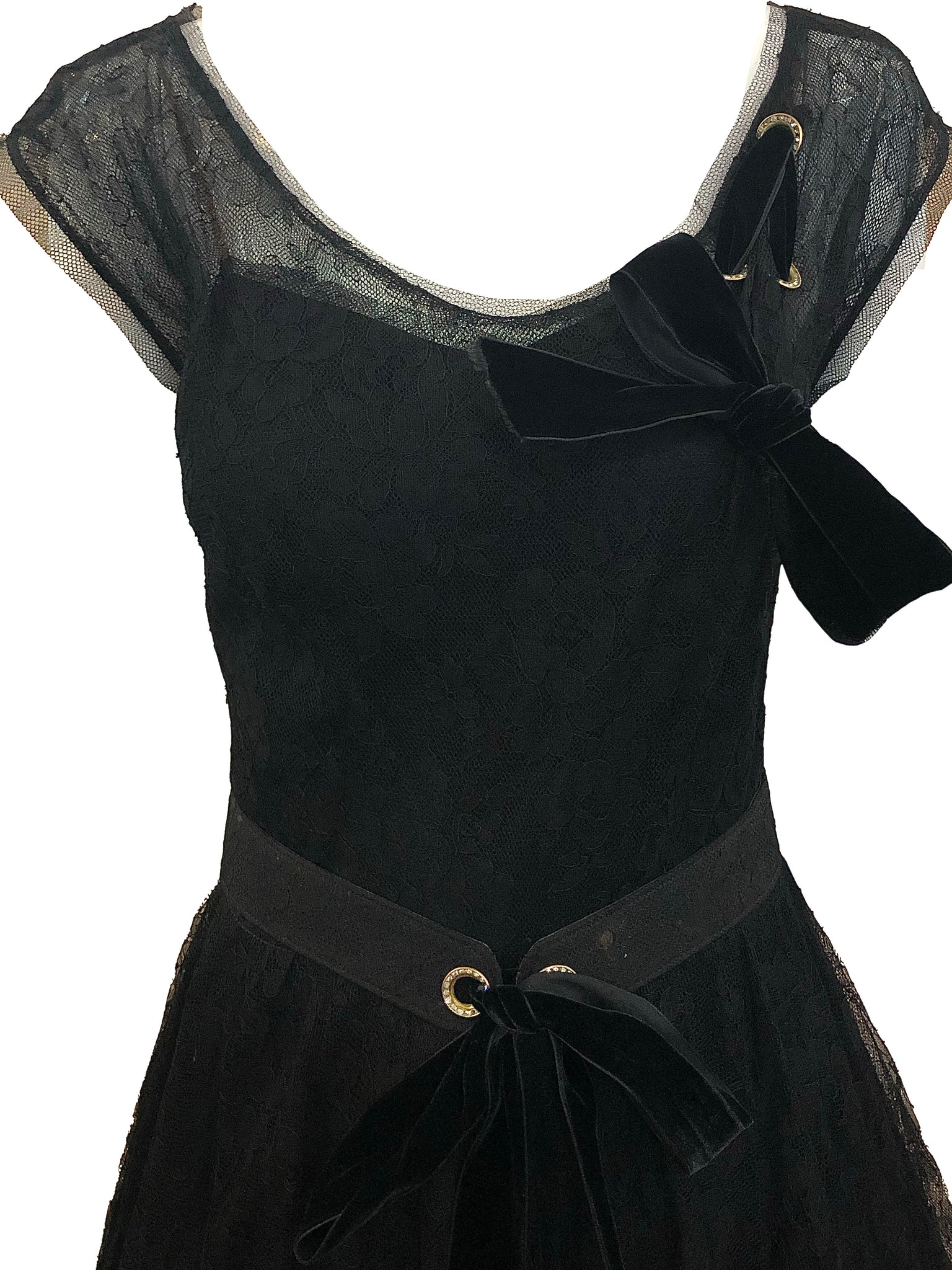Jean Louis Scherrer 2 Pc Black Metallic Lace Cocktail Dress – THE WAY WE  WORE
