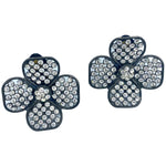 90s Four Leaf Clover Earrings with Sparkling Rhinestones 3 of 3