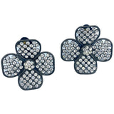 90s Four Leaf Clover Earrings with Sparkling Rhinestones 3 of 3