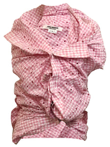 Junya Watanabe for Comme des Garcons Pink Gingham Blouse FRONT 1 of 5aiian Red Rayon Pake Muu   FRONT 1 of 5