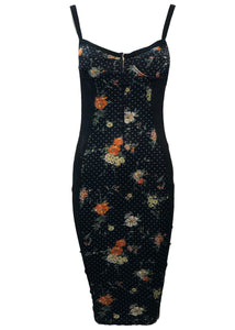  Dolce and Gabbana Iconic early 2000s Black Floral Slip Dress Trimmed in Lace FRONT 1 of 5