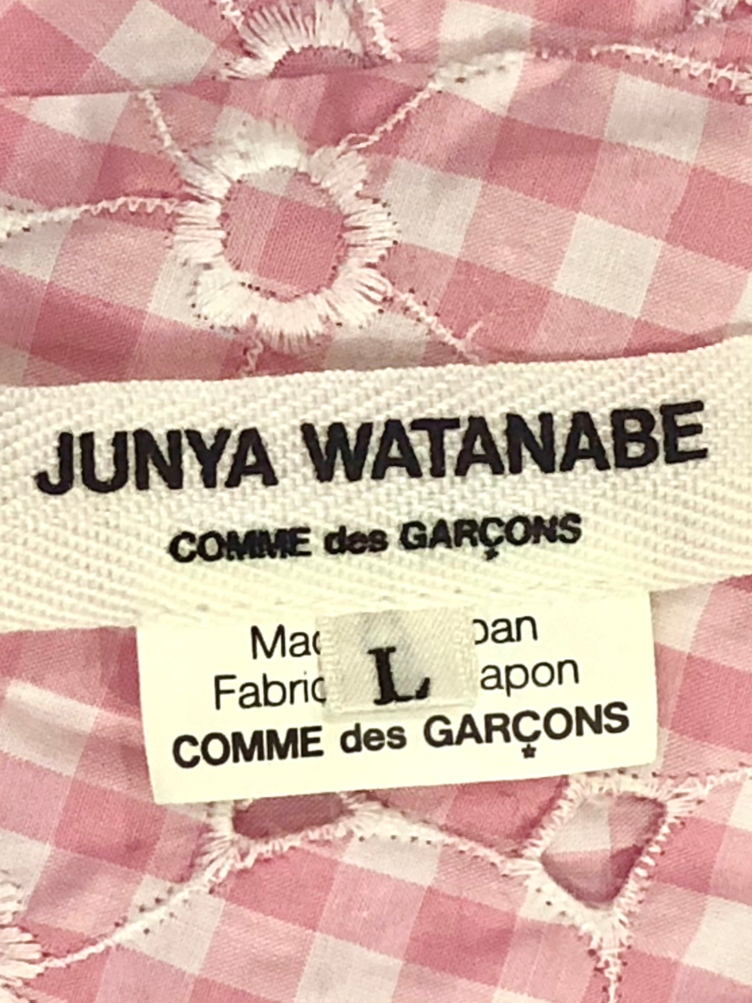 Junya Watanabe for Comme des Garcons Pink Gingham Blouse LABEL 5 of 5