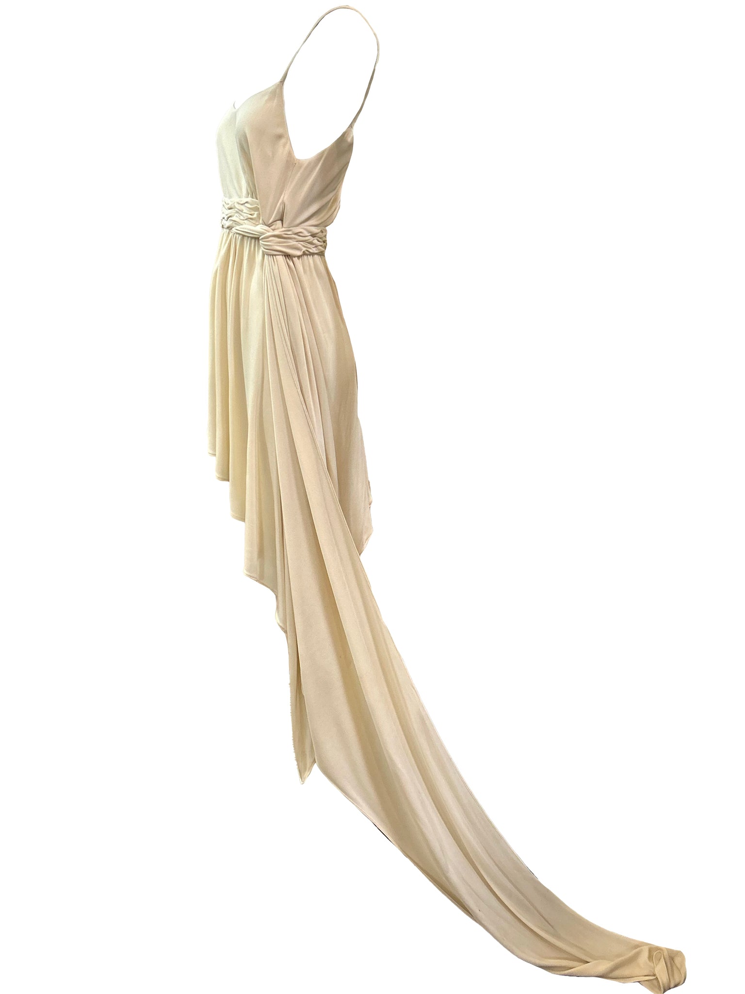 Karl Lagerfeld 90s White Jersey Goddess Mini Dress SIDE 3 of 6