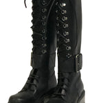 Dirk Bikkembergs 90s Tall Lace Up Boots with Buckle ANGLE 1 of 6