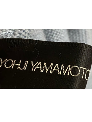 Yohji Yamamoto Noir Baby Blue Wool Dress  With Drop Waist Satin Skirt