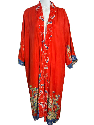 Livestream 20s/30s Red Silk Kimono