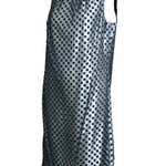 60s Dress Black Polka Dot Over Silver Lurex sheath ANGLE 2 of 6