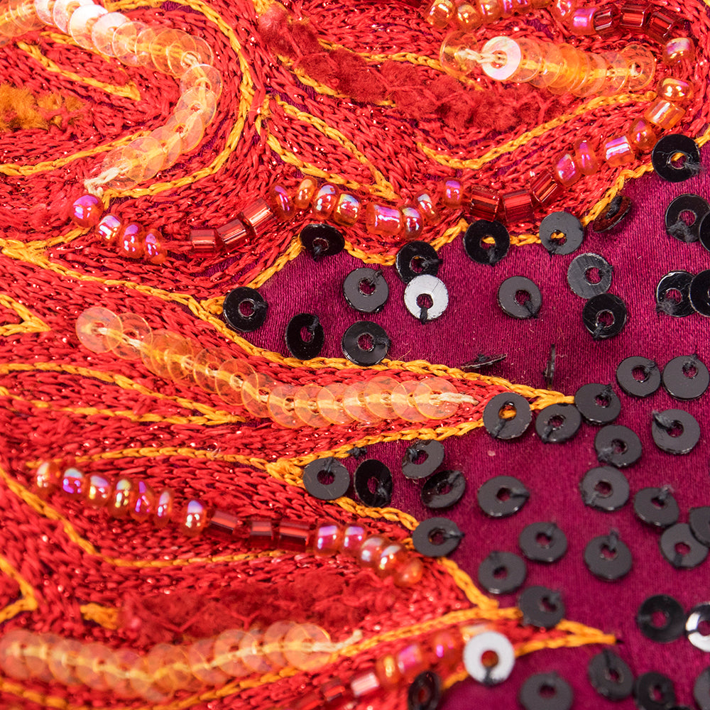 Carolina Herrera '80s Merlot Beaded and Sequined Dragon Bubble Cocktail Dress Carolina Herrera '80s Merlot Beaded and Sequined Dragon Bubble Cocktail Dress