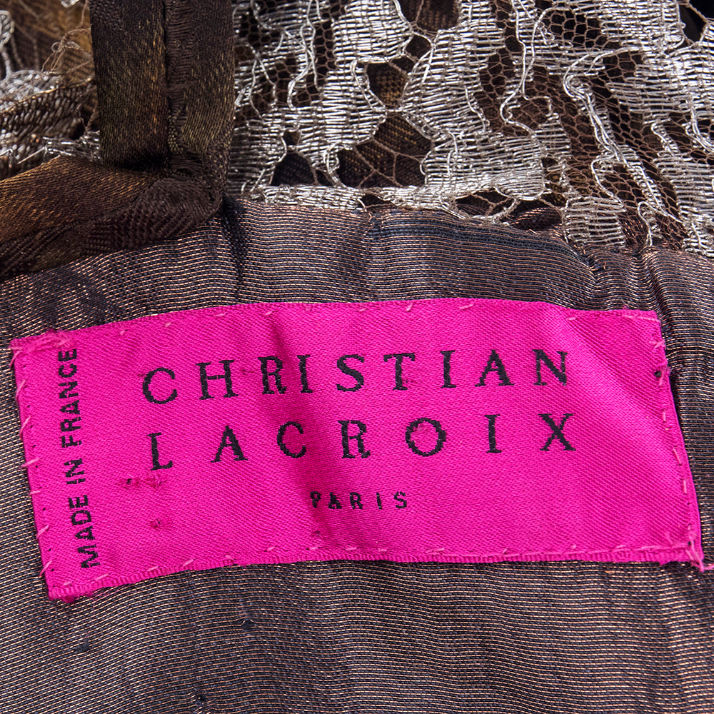 Vintage LACROIX 90s Jacquard & Lamé Lace Dress, label