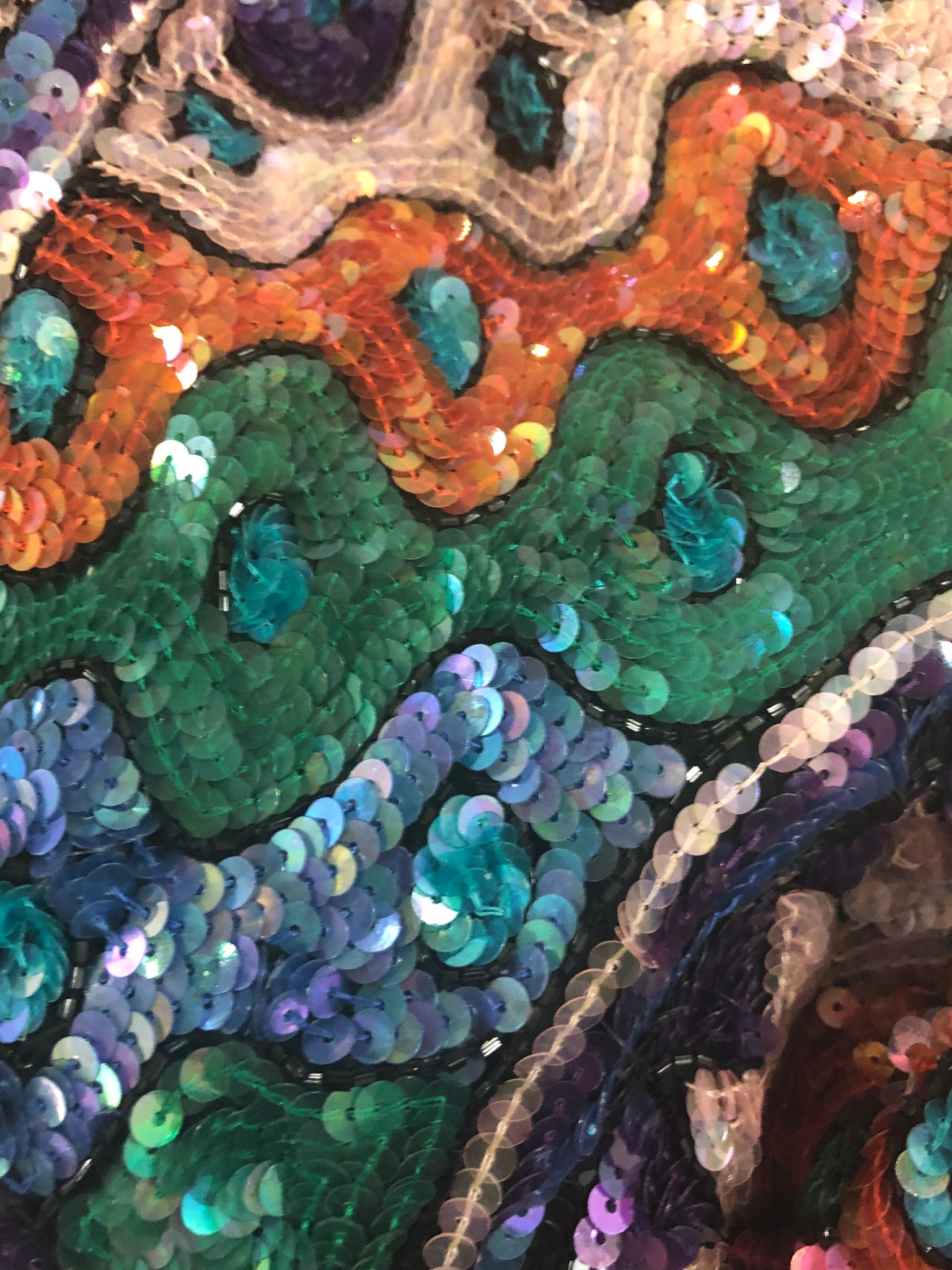 Judith Ann 80s Extravagantly Beaded and Sequined Rainbow Fantasy Dress DETAIL 5 of 6