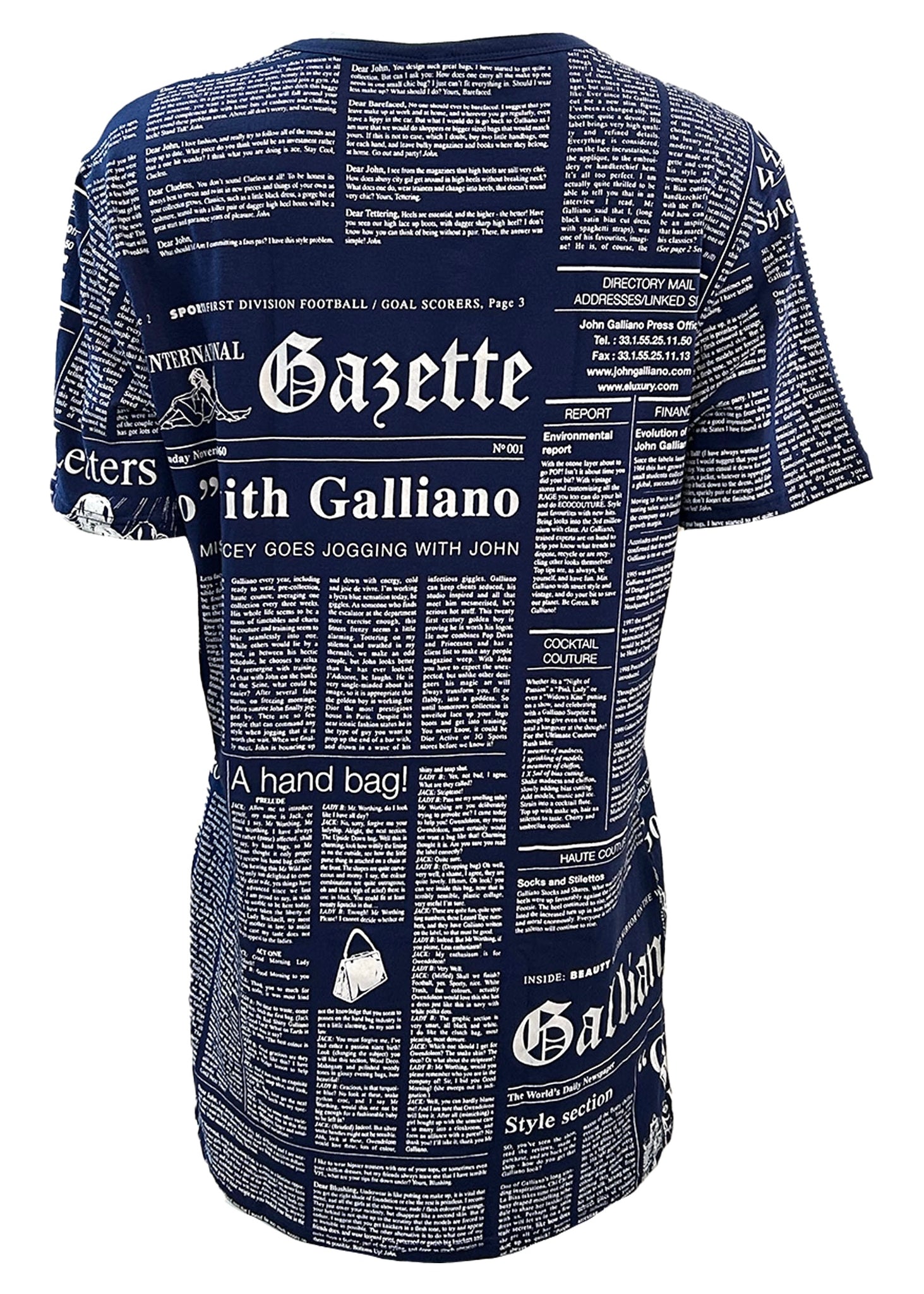 John Galliano 2000s Blue Iconic Newsprint Tee – THE WAY WE WORE