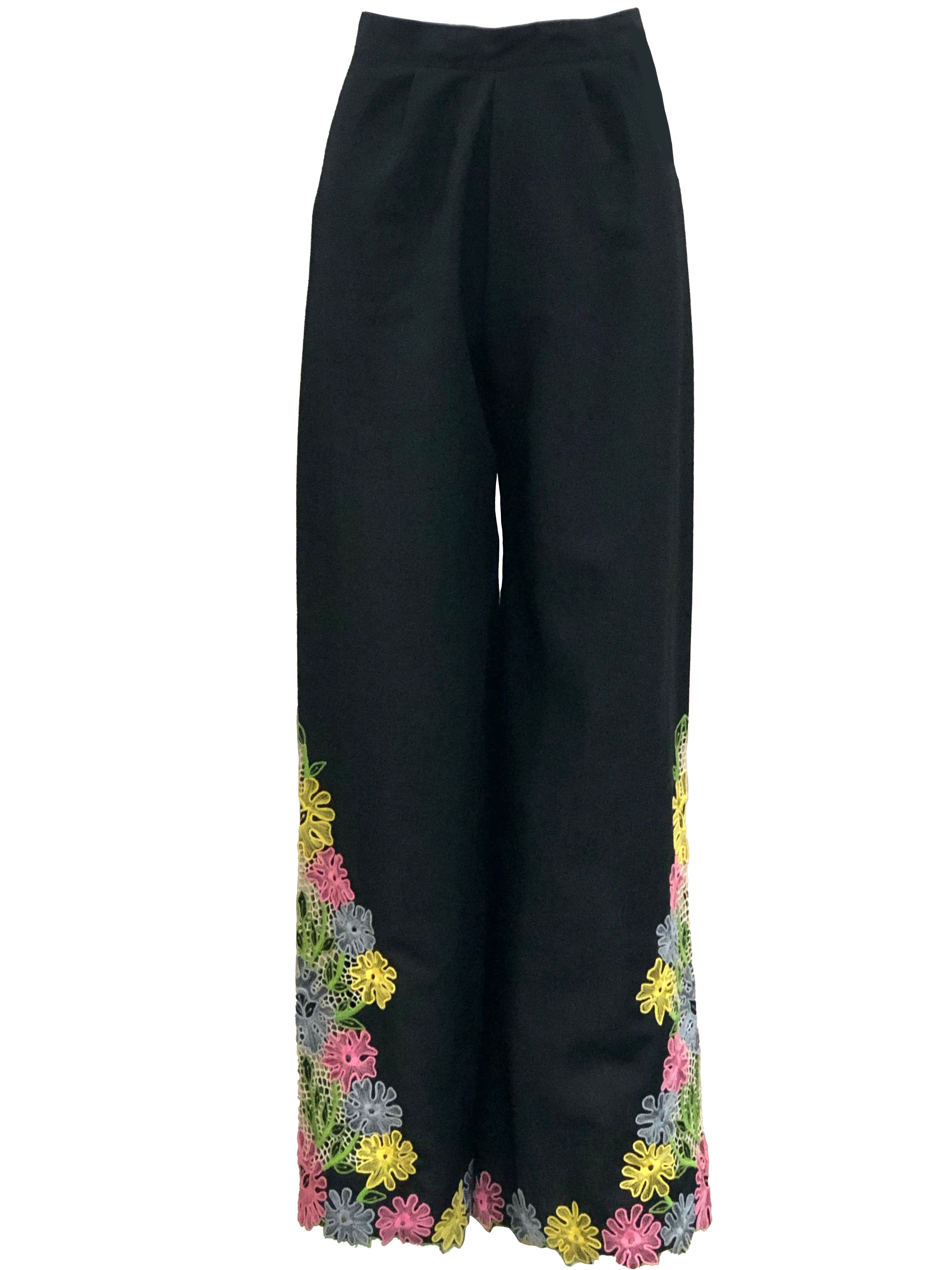 Caro 70s Philippines Black  Floral Pant Ensemble PANTS 5 of 6