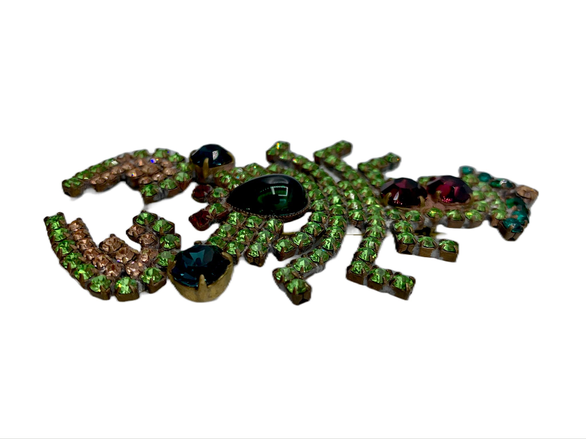  Czech Crystal Multi-Color Lobster Brooch SIDE 2 of 3