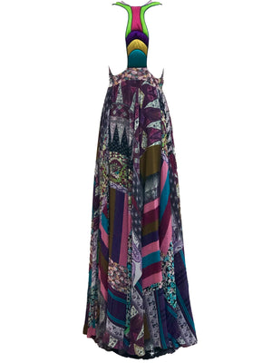 Etro Contemporary Patchwork Print Gown BACK 3 of 7