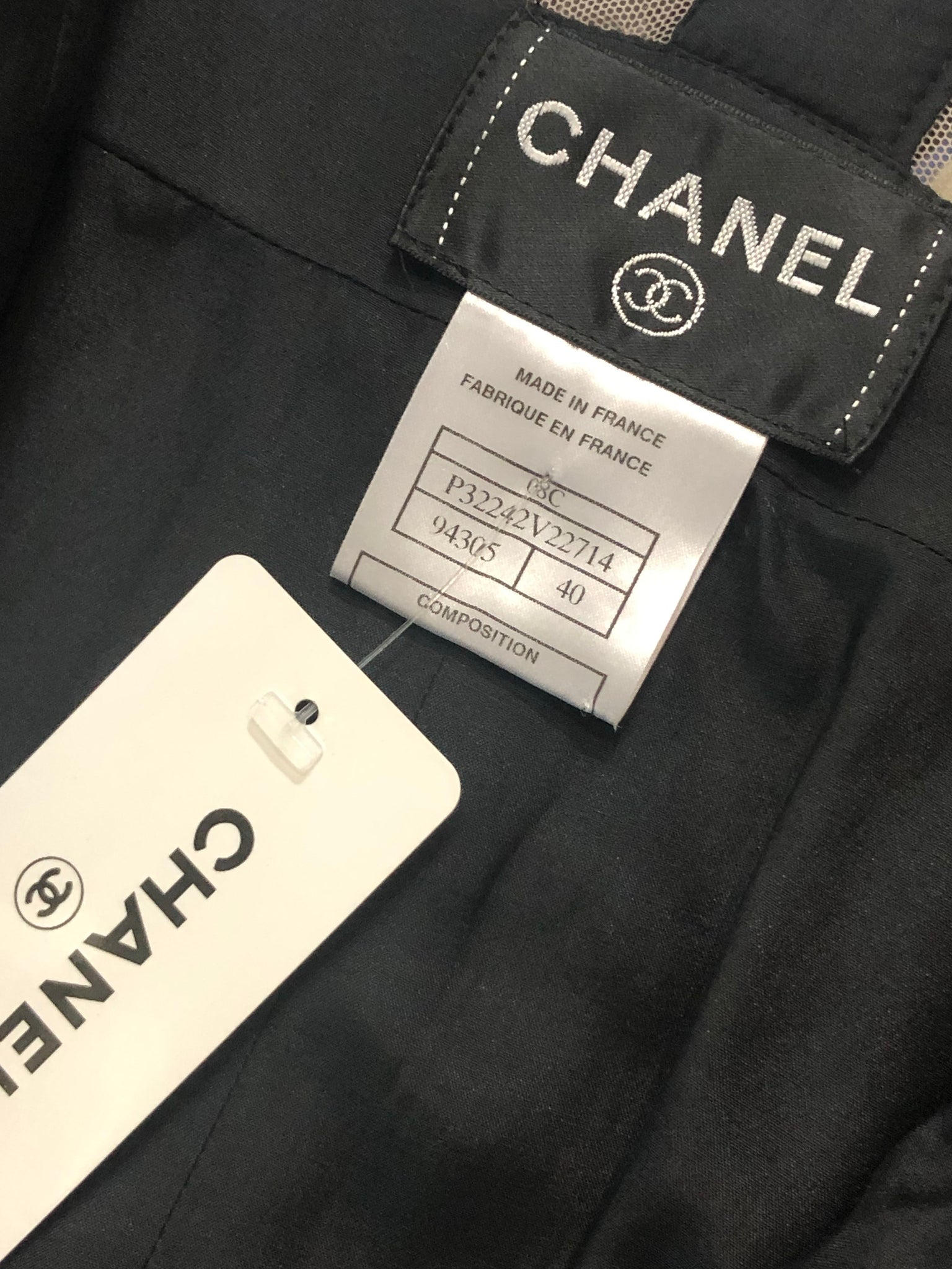 Chanel Dress Black with Sheer Detail LABEL 5 of 5