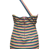 Rose Marie Reid 50s One Shoulder Striped Swimsuit BACK 3 of 5 