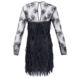 Vintage GALANOS 80s Lace Tiered Cocktail Dress, back