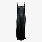 Krizia 90s Black Lightweight Knit Tank Maxi Dress with Matching Jacket DRESS FRONT 2 of 5