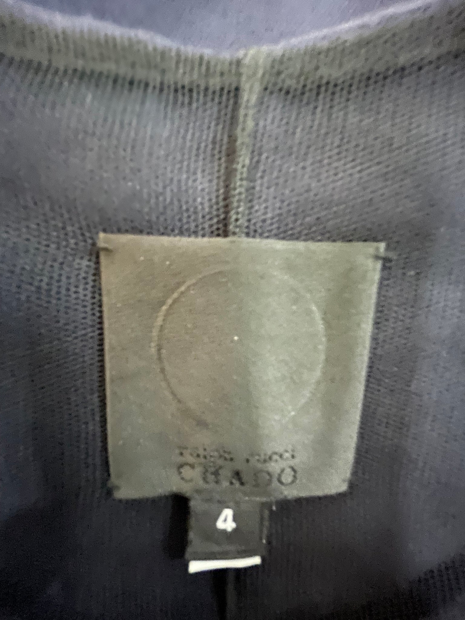 Chado Ralph Rucci Blue Wool Cropped Bolero Jacket LABEL 4 of 4