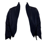 Chado Ralph Rucci Blue Wool Cropped Bolero Jacket FRONT 1 of 4