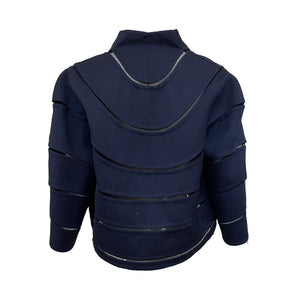 Chado Ralph Rucci Blue Wool Cropped Bolero Jacket BACK 2 of 4