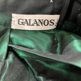 James Galanos 80s Emerald Green Taffeta and Lace Party Dress LABEL 6 of 6