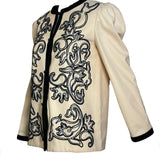 Lanvin Couture 80s Ivory Wool Jacket with Soutache  SIDE 2 of 5