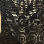 20s Black Mid Length Hand Crochet Open Front Cardigan DETAIL MOTIF 6 of 6